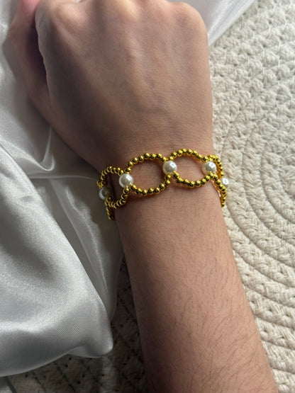 Gold Iridescent Hoop Bracelet