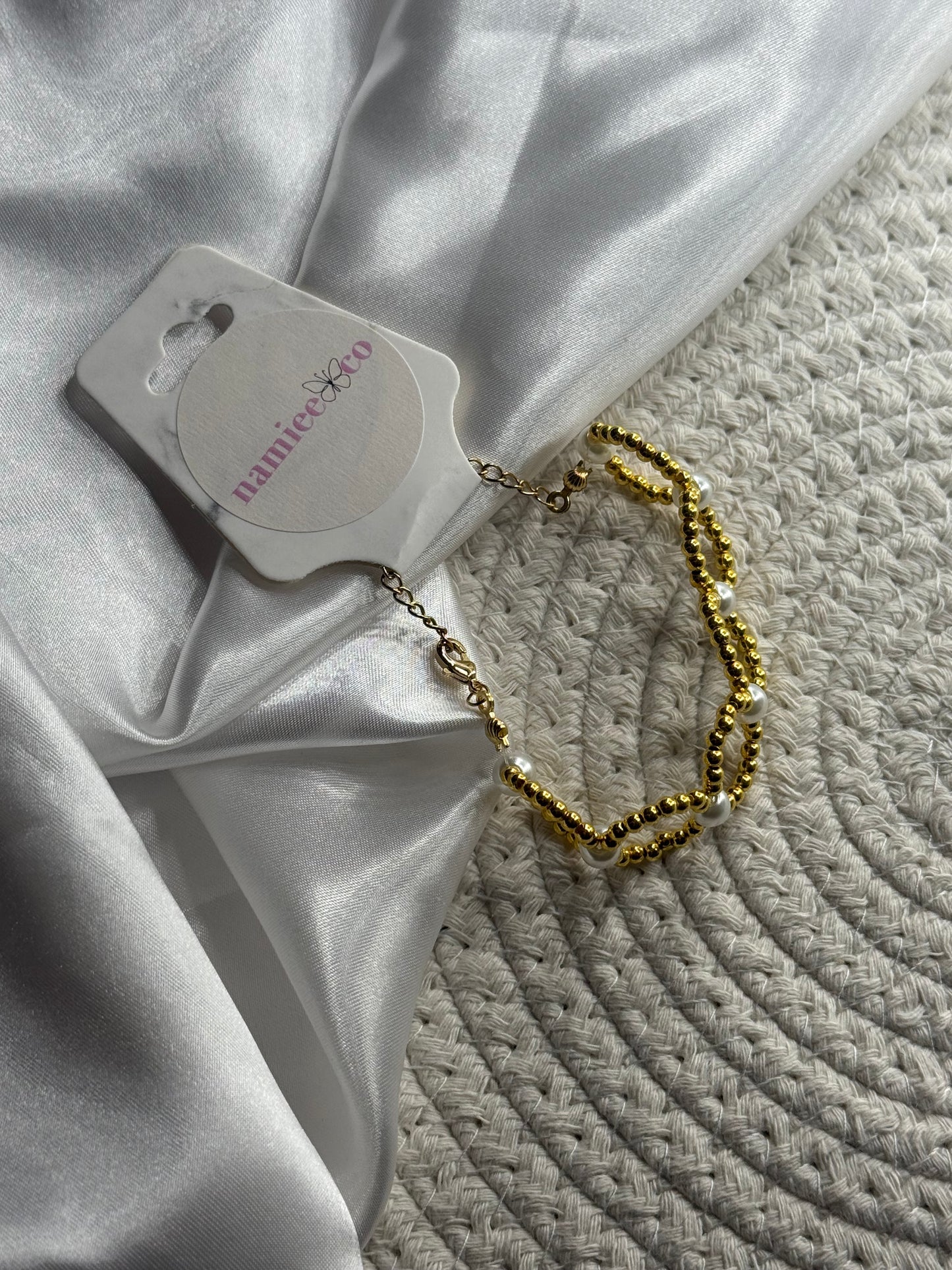 Gold Iridescent Hoop Bracelet